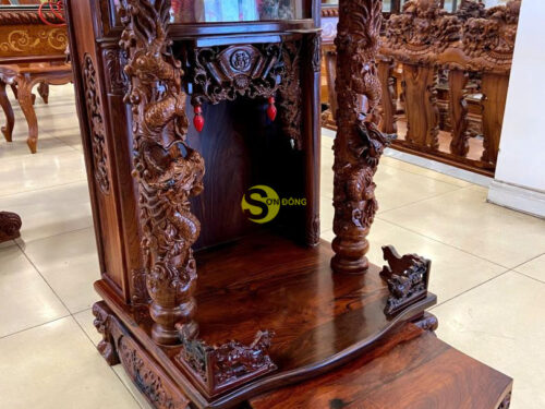 Bàn thờ ông địa gỗ cẩm lai rồng mây siêu vip 60 - SD405 15 SD4055