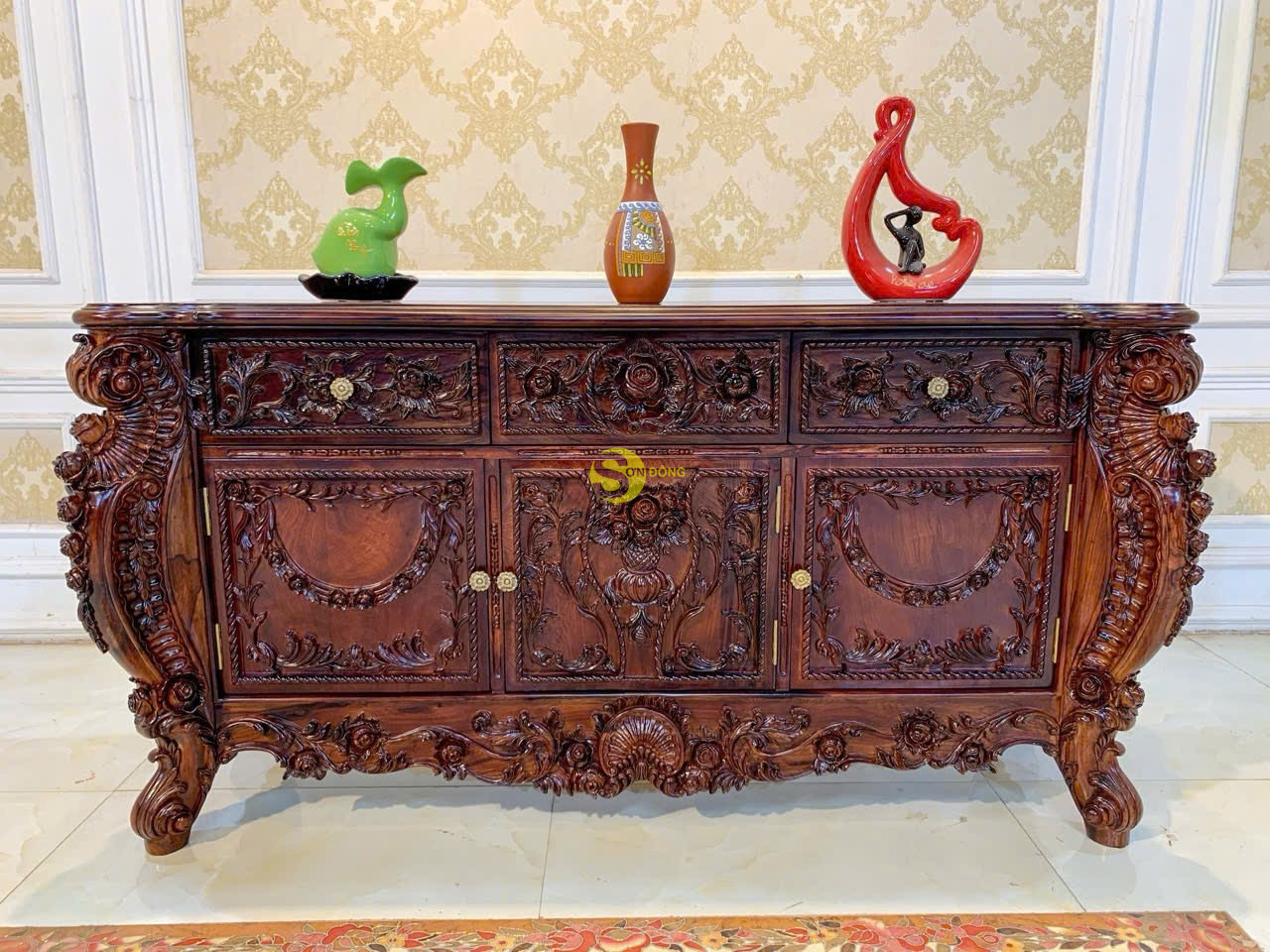 Tủ trang trí gỗ Cẩm Lai - TPA401