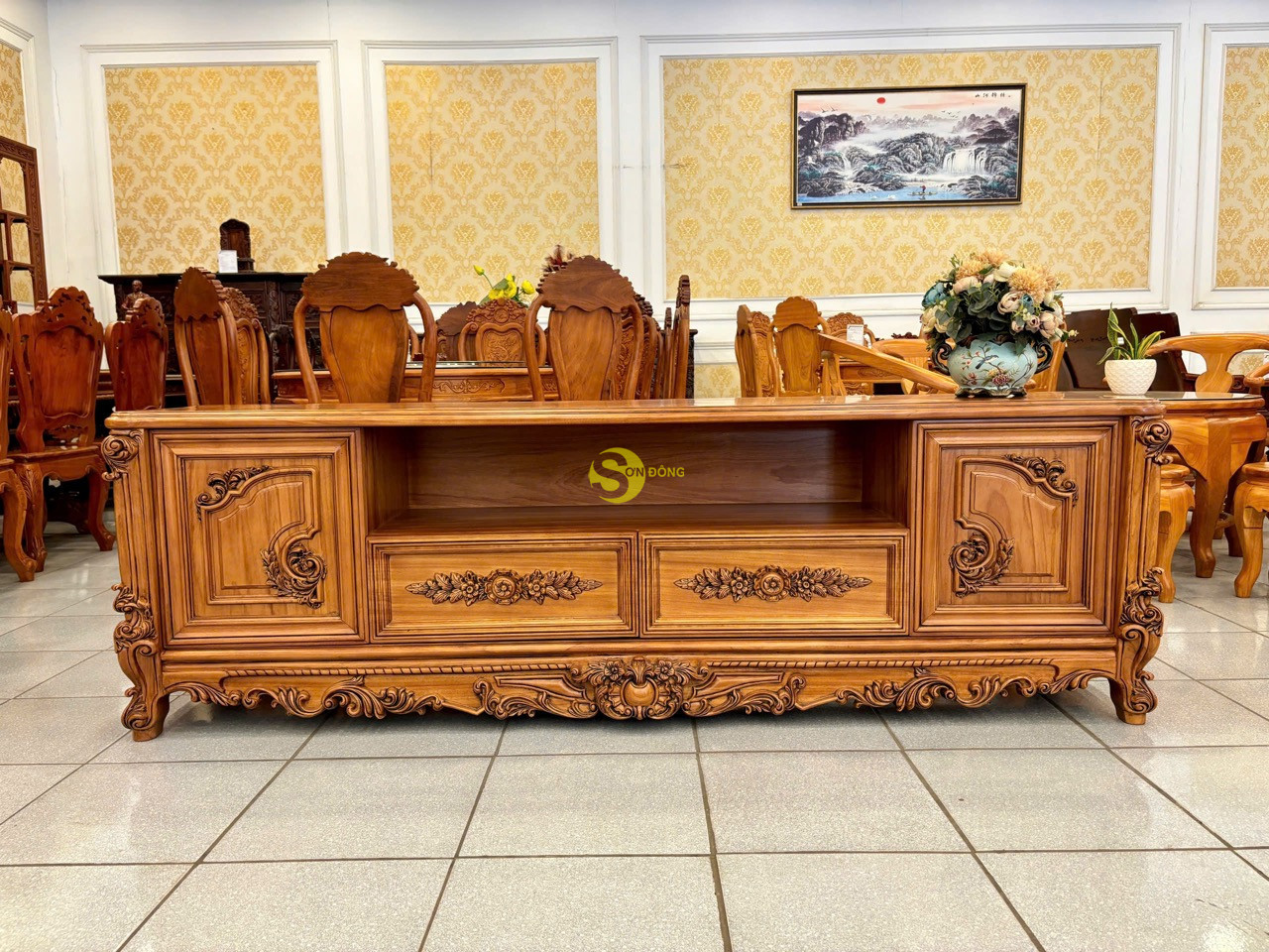Tủ Tivi louis tân cổ điển 2170x470x690 TTV274