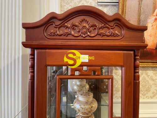 Tủ tivi trụ chạm gỗ gõ đỏ TTV243 - Hình ảnh 8