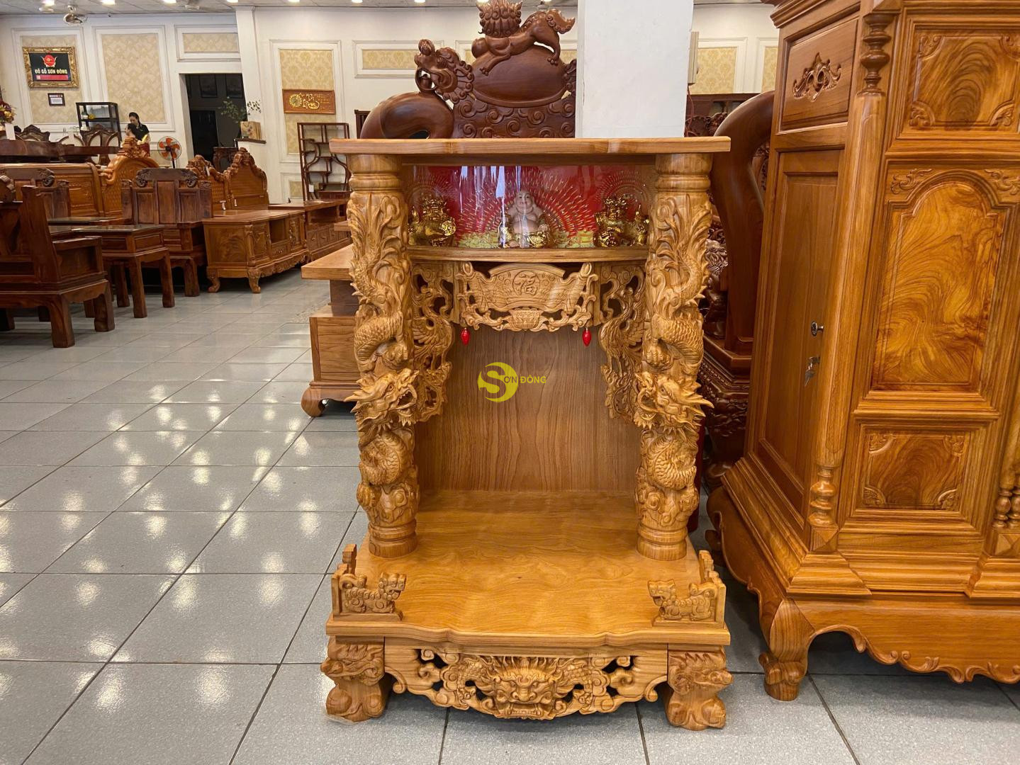 Bàn thờ ông địa hộp đèn 80 Siêu VIP - SD2781